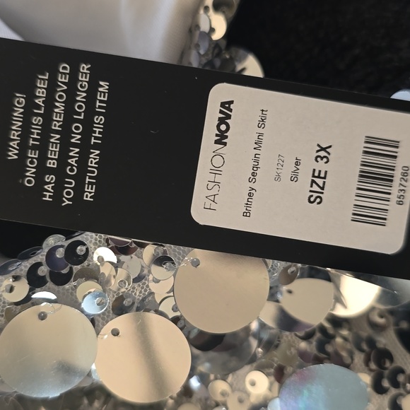 Britney Sequin Mini Skirt - Silver - Picture 5 of 6